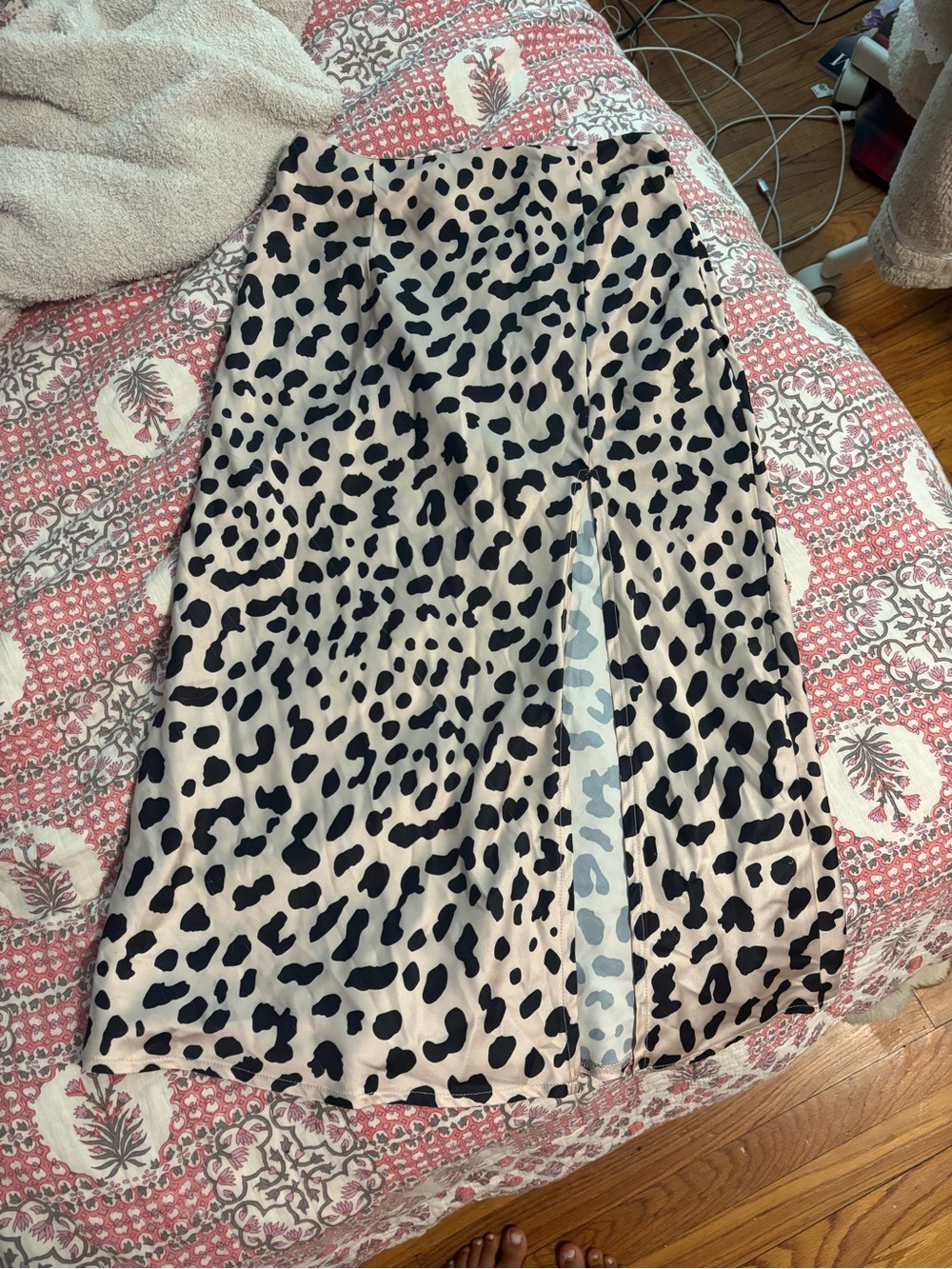 Princess Polly Beige and Black Leopard Midi Skirt